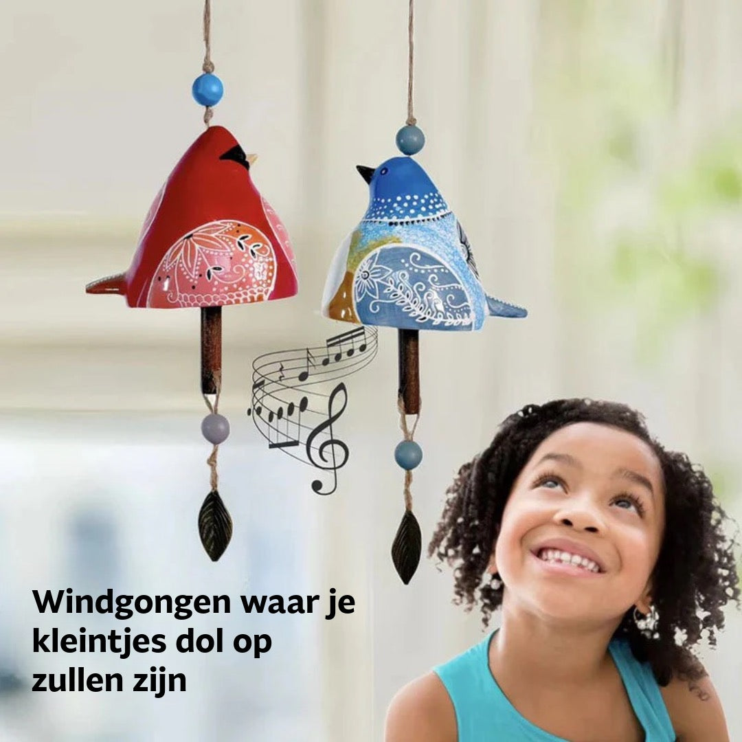 Windgong-hanger met vogelgezang