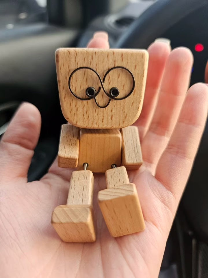 Charmant Houten figuur - 12 Gezichtsuitdrukkingen