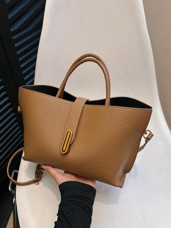 Elegante Handtas – Franse Stijl in Effen Kleur