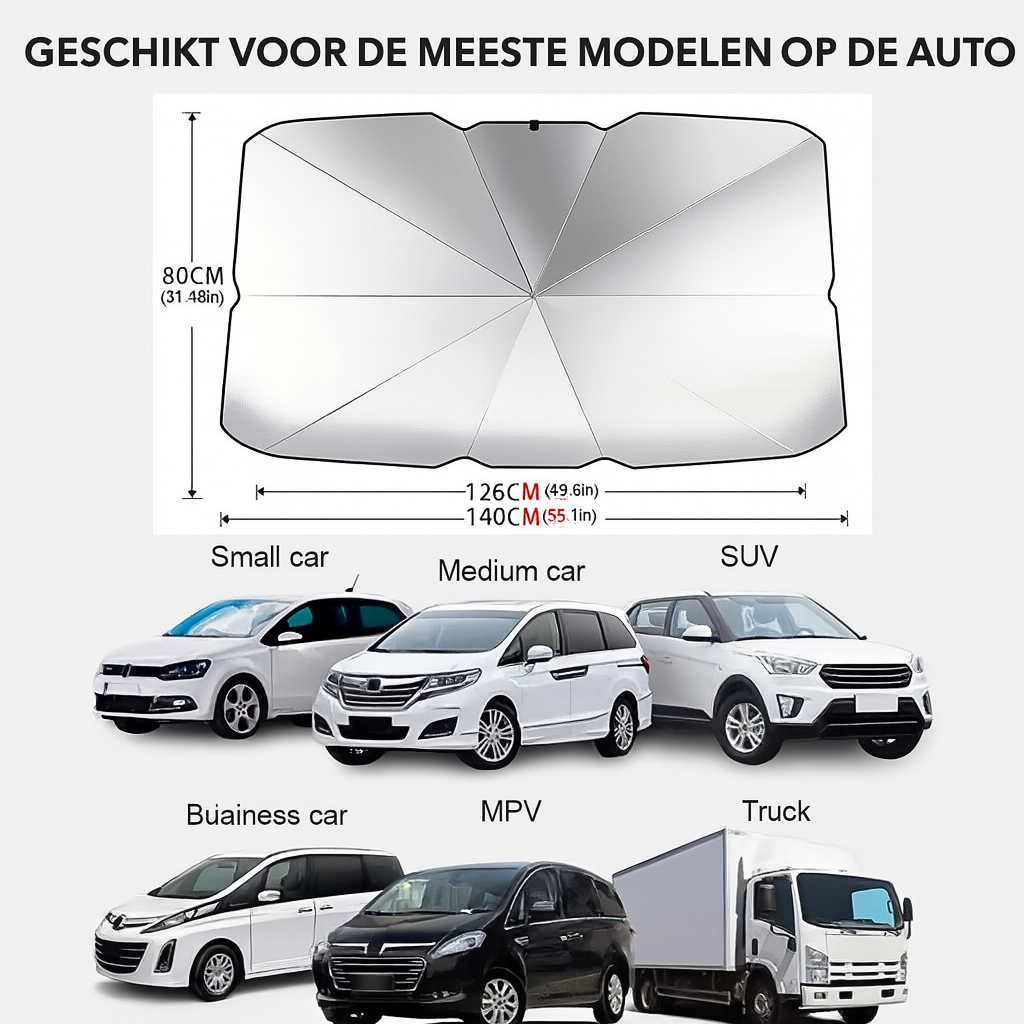 Opvouwbaar Zonnescherm voor Voorruit – Parapludesign tegen Hitte & UV