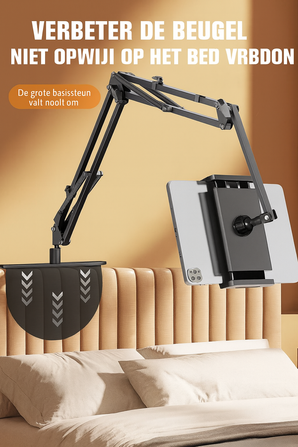 Verborgen Bedhouder – Uitschuifbare Stand voor Telefoon & Tablet