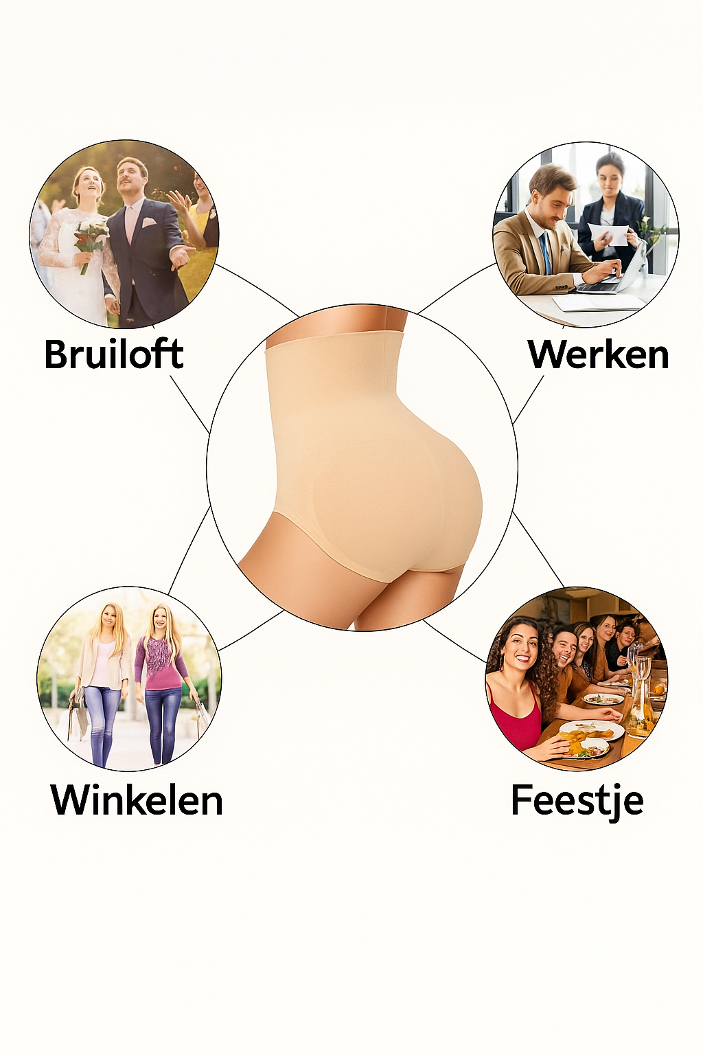 Shapewear Slip | Buikcorrectie & Hoge Taille–1 Set (4 Stuks)