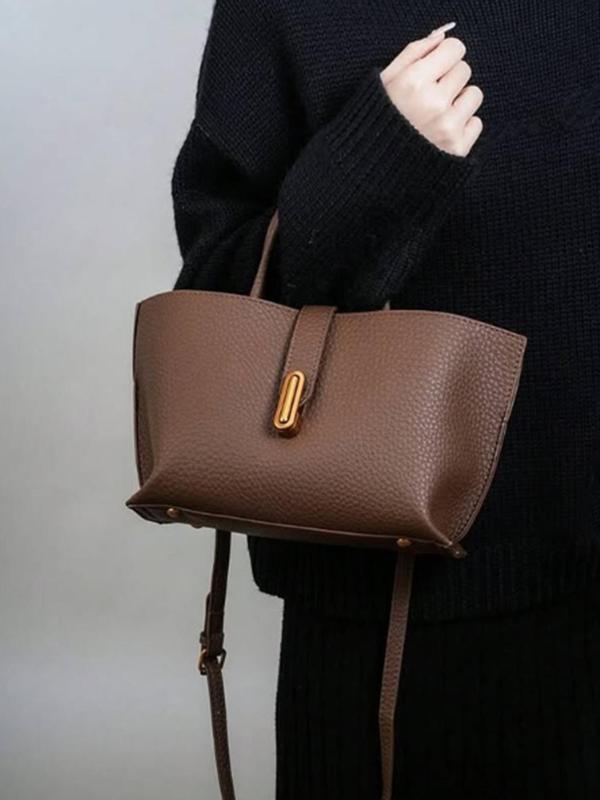 Elegante Handtas – Franse Stijl in Effen Kleur