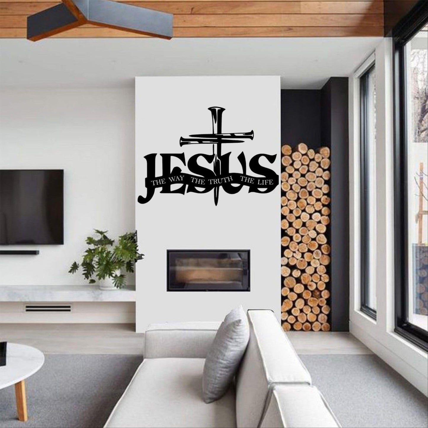 Exclusieve Wanddecoratie – Jezus en Kruis in Handgemaakt Design