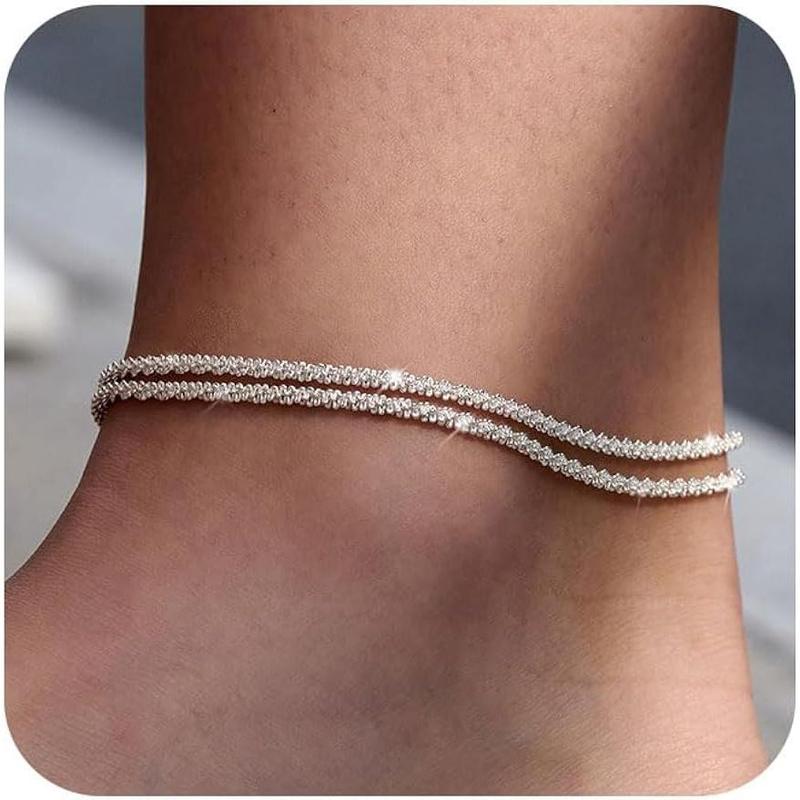 TEWIKY Fijne Gelaagde Enkelband – Waterdicht en Elegant voor Dames