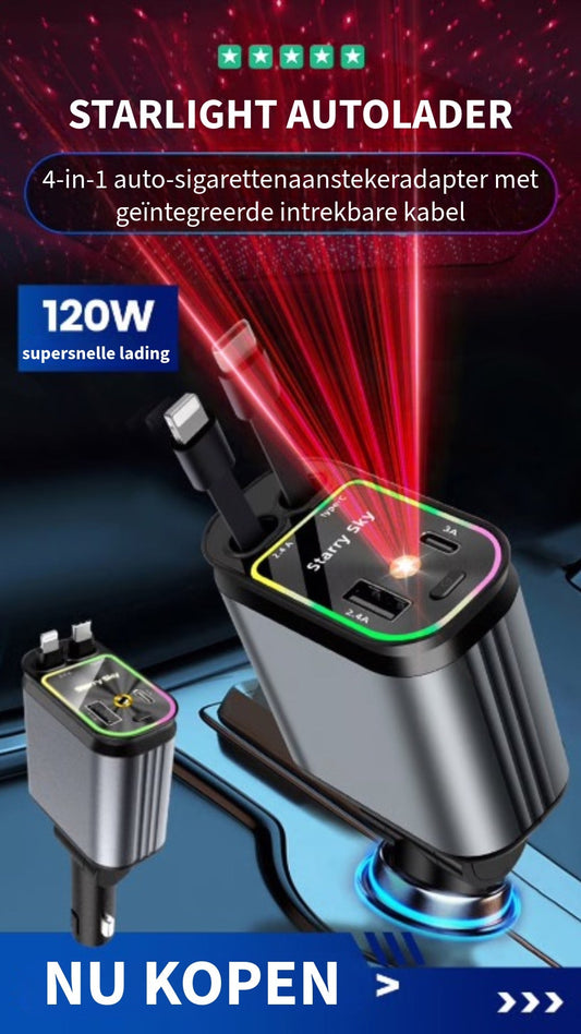 4-In-1 Auto Oplader