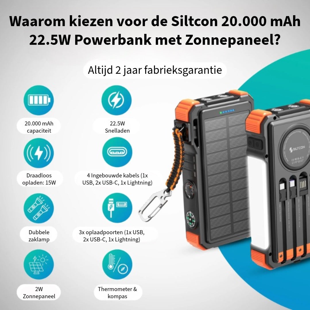 Siltcon™ – Solar Powerbank 20000 mAh