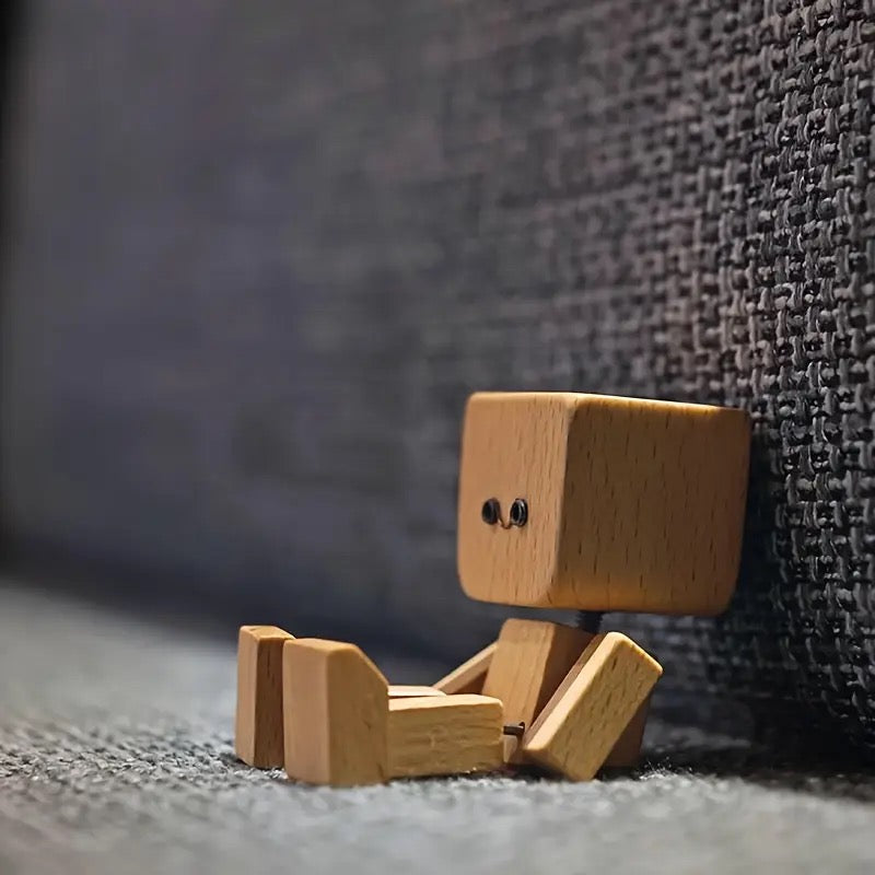 Charmant Houten figuur - 12 Gezichtsuitdrukkingen