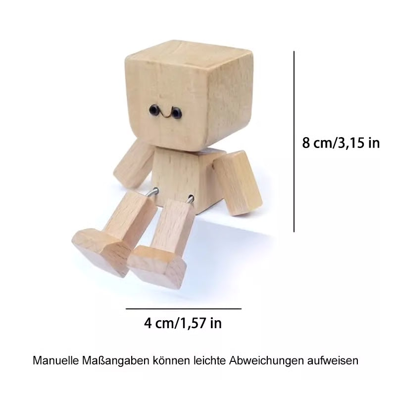 Charmant Houten figuur - 12 Gezichtsuitdrukkingen