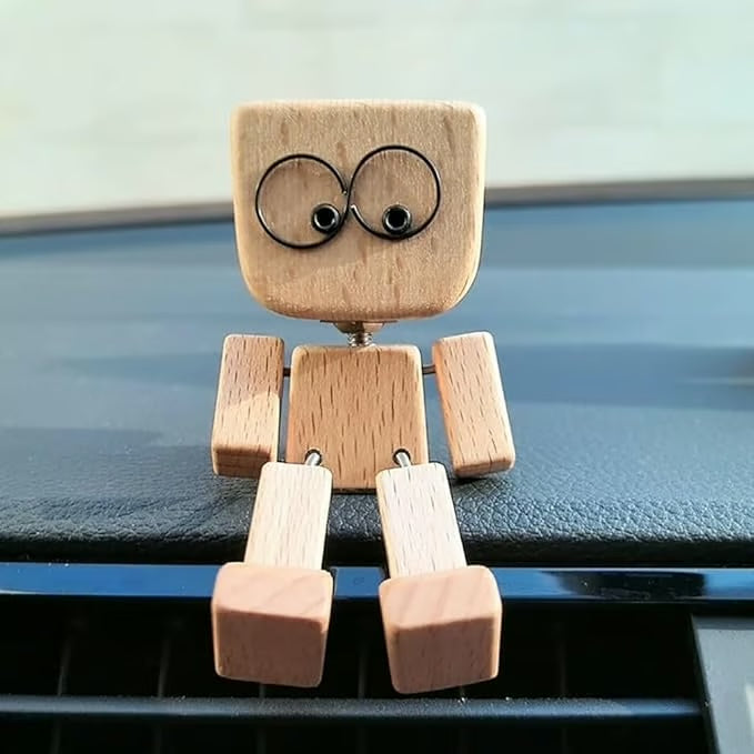 Charmant Houten figuur - 12 Gezichtsuitdrukkingen