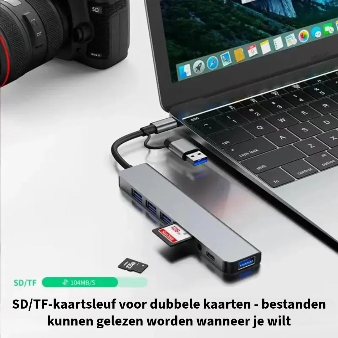 8-in-2 USB-hub