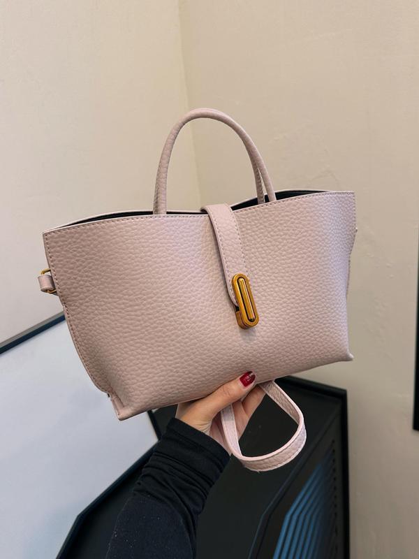 Elegante Handtas – Franse Stijl in Effen Kleur