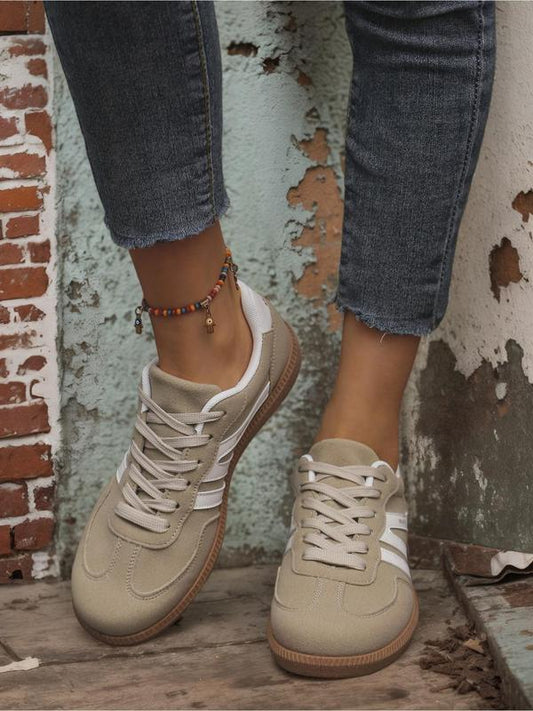 Dames Trainingsschoenen – Lage Sneakers met Vetersluiting