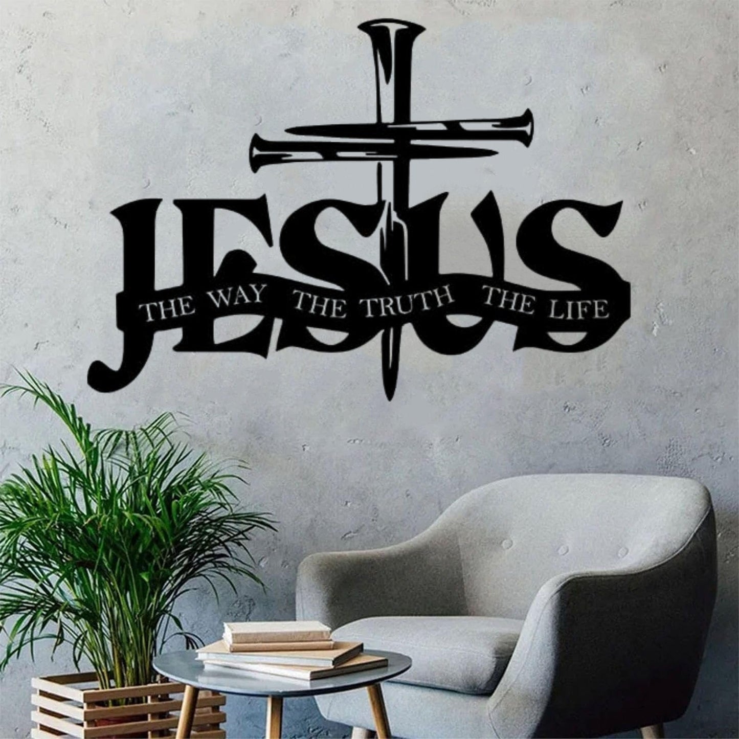 Exclusieve Wanddecoratie – Jezus en Kruis in Handgemaakt Design
