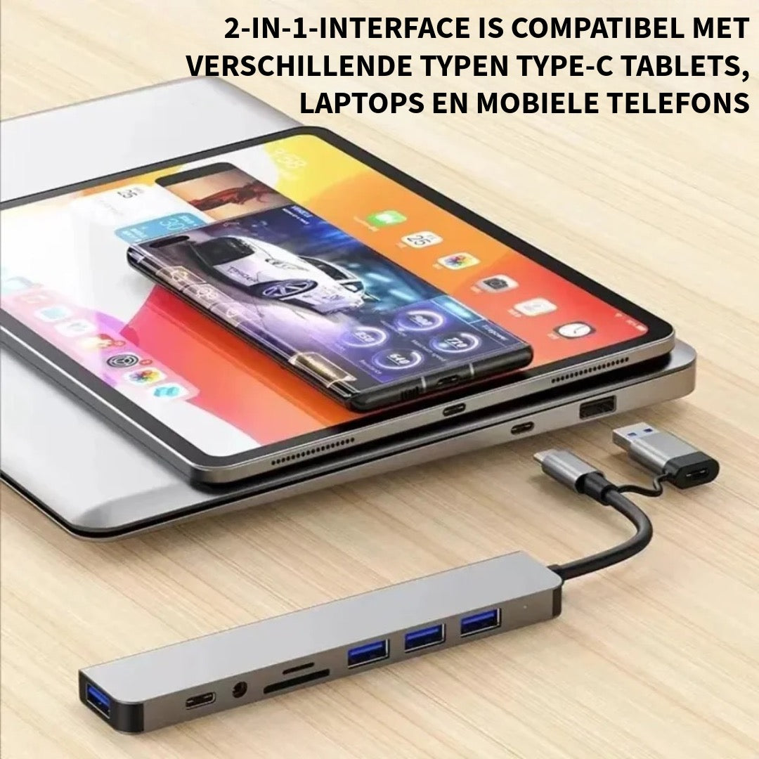8-in-2 USB-hub