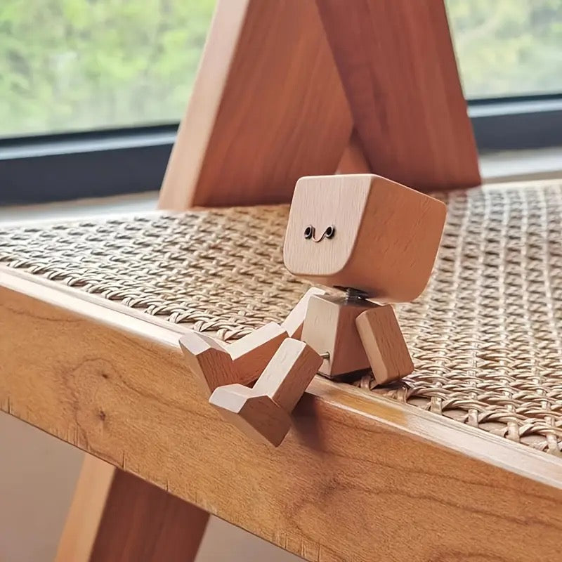 Charmant Houten figuur - 12 Gezichtsuitdrukkingen