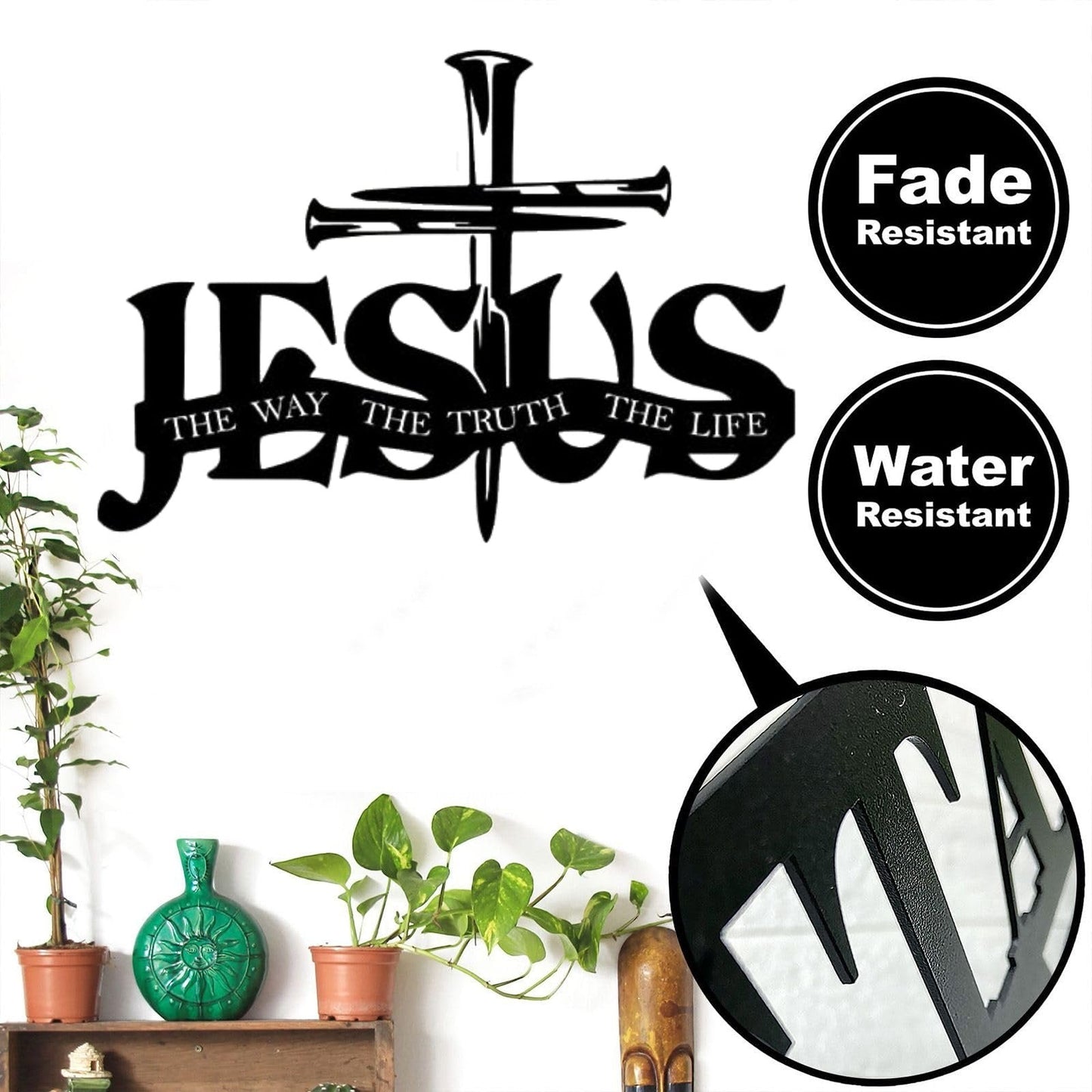 Exclusieve Wanddecoratie – Jezus en Kruis in Handgemaakt Design