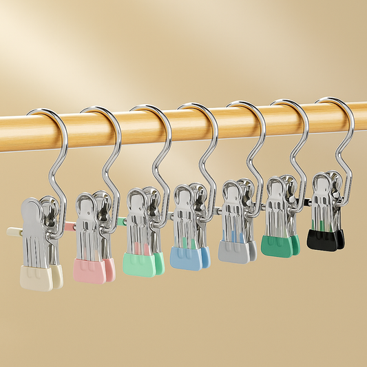 Roestvrije Wasknijpers – Set van 12 Stevige Clips