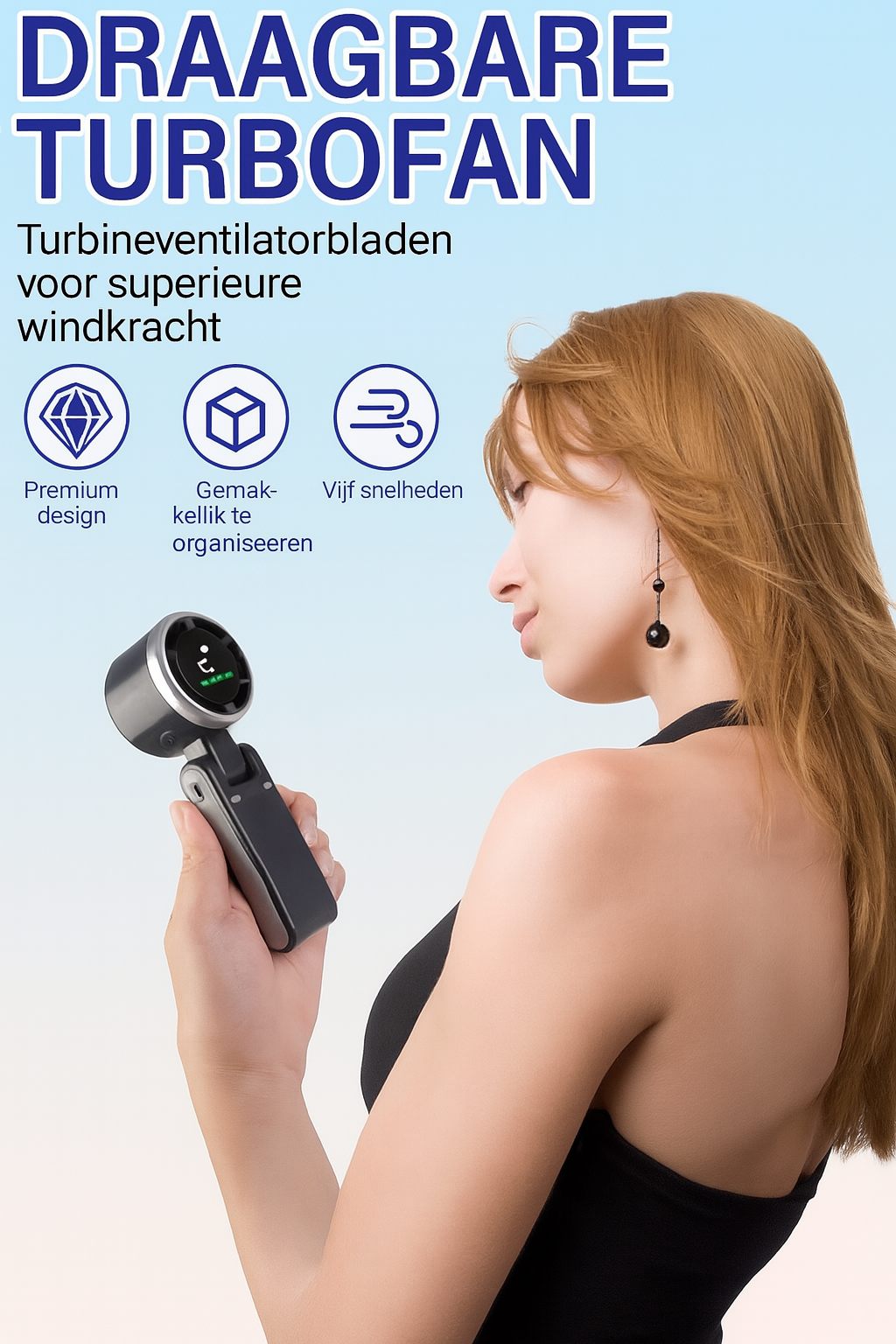 Draagbare Handventilator met Turbofunctie