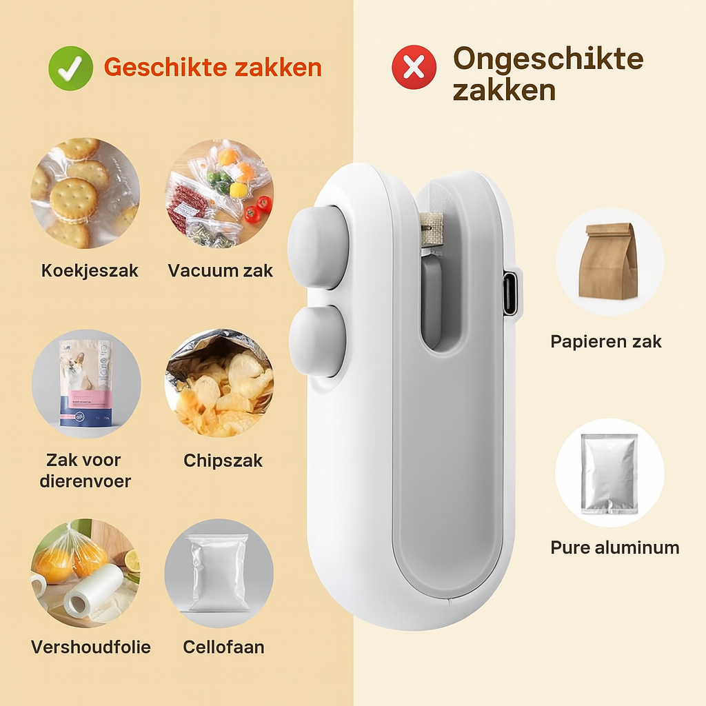Oplaadbare Snacksealer
