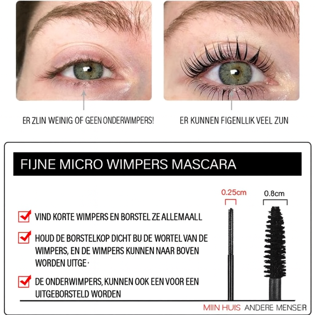 Waterdichte en zweetbestendige volumemascara