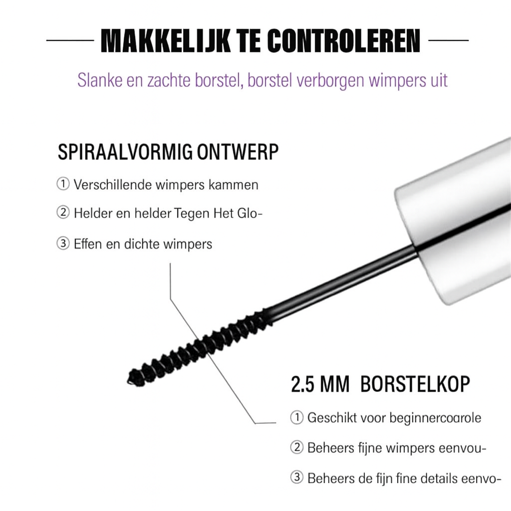 Waterdichte en zweetbestendige volumemascara