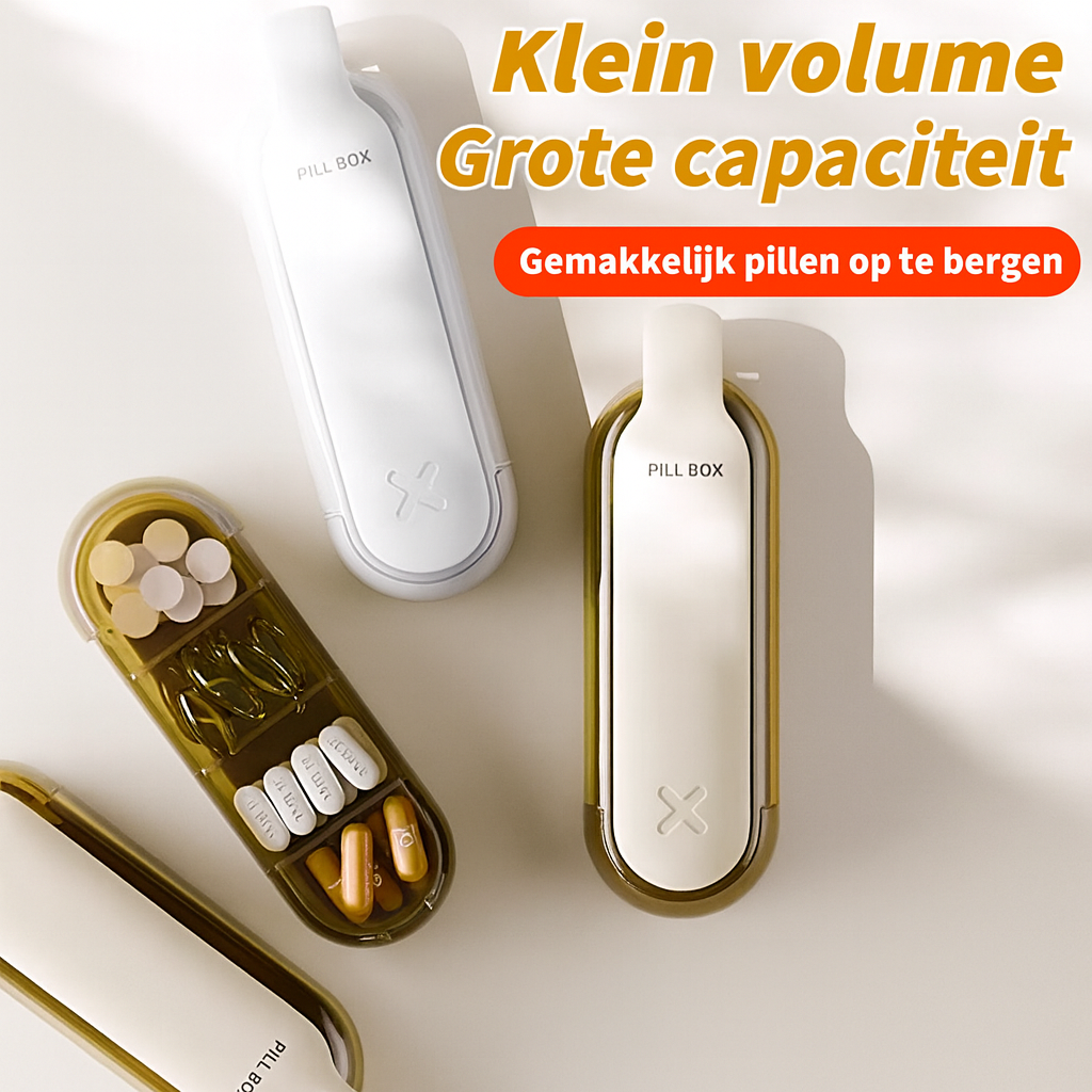 2-in-1 draagbare pillenvergruizer en gelaagde pillendoos