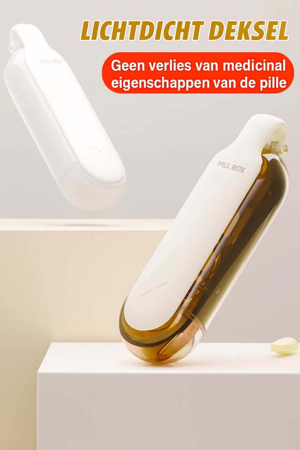 2-in-1 draagbare pillenvergruizer en gelaagde pillendoos