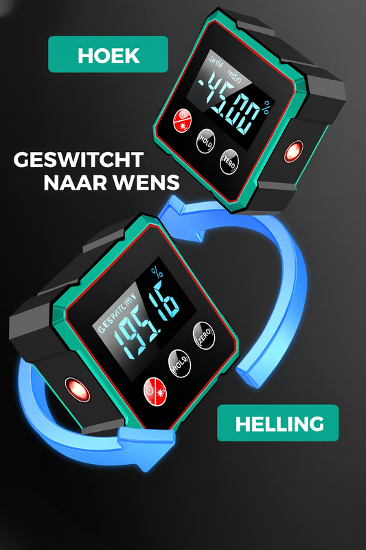 Digitale Hoek- & Lijnlaser Meter – Met Magneetbasis voor Nauwkeurige Metingen
