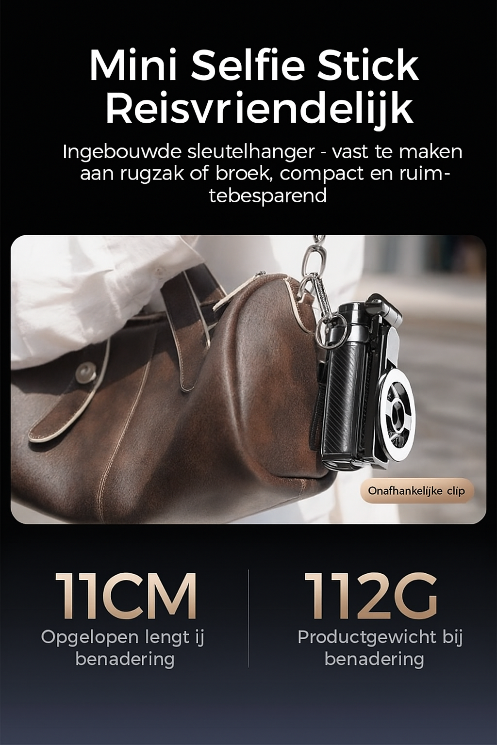 Nieuwe 4-in-1 Magnetische Mini Selfiestick – Multifunctioneel met 360° Rotatie
