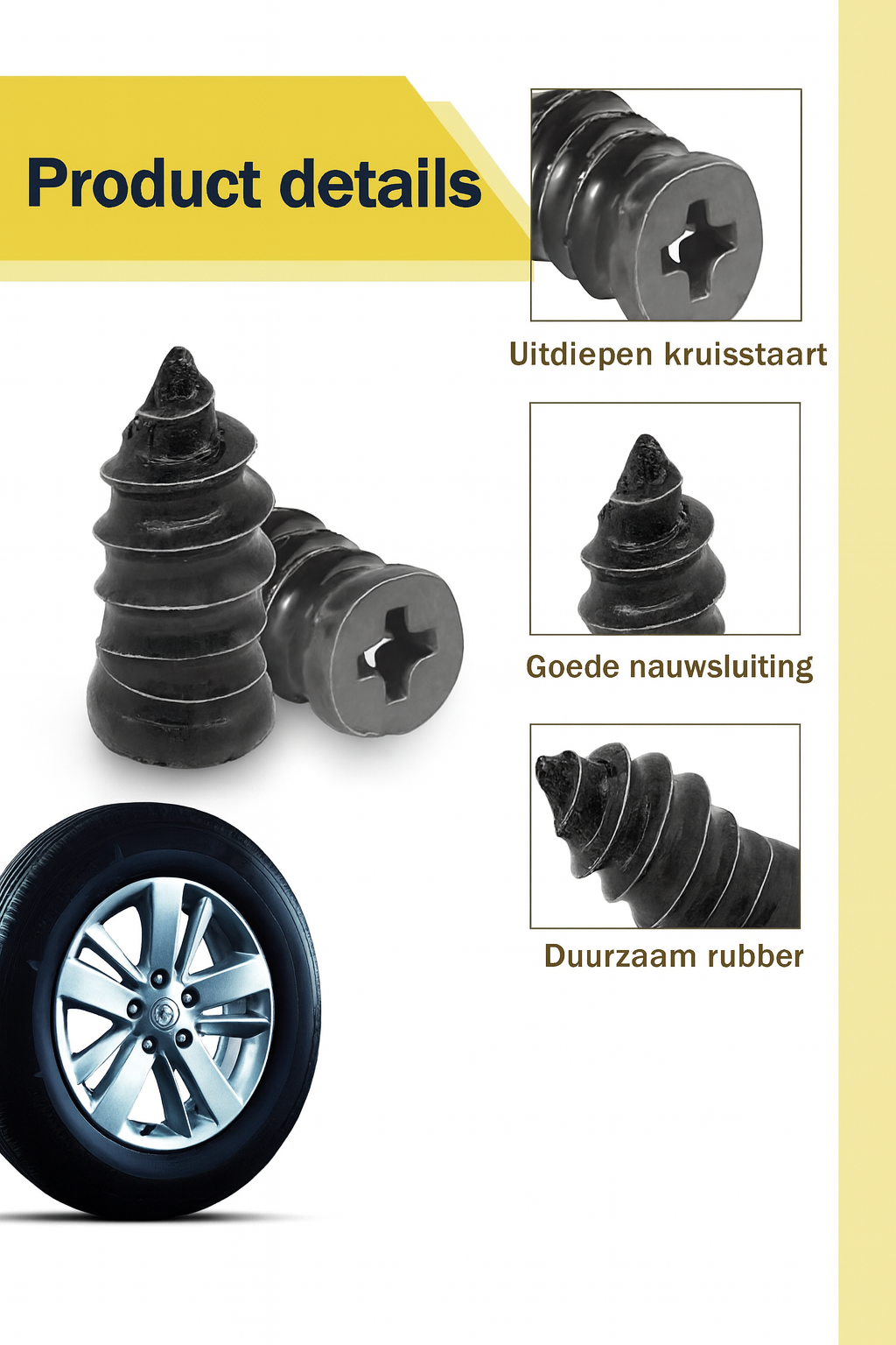 Vacuüm bandenreparatie rubber spijkers