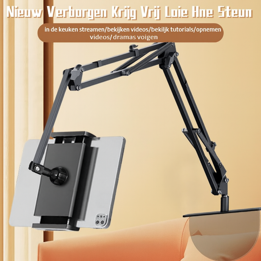 Verborgen Bedhouder – Uitschuifbare Stand voor Telefoon & Tablet
