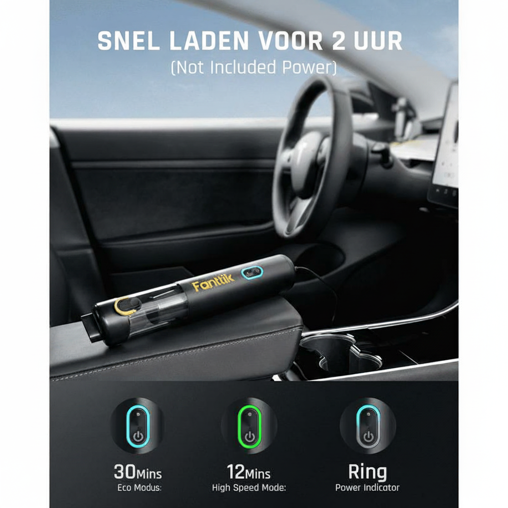 Draagbare Mini Stofzuiger 12000Pa met Snelladen