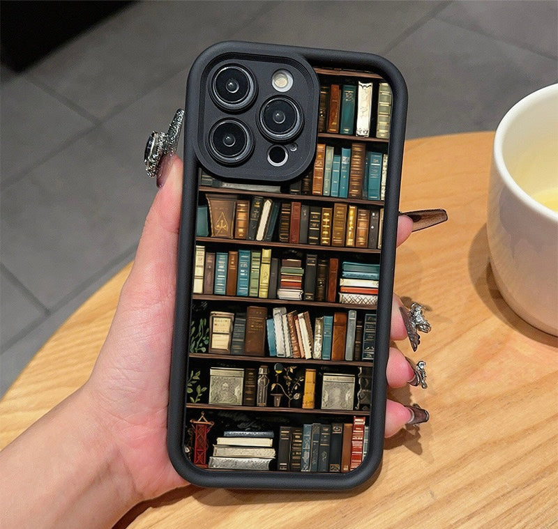 Cartoon Telefoonhoesje – Schattig Boekenkast Design van TPU