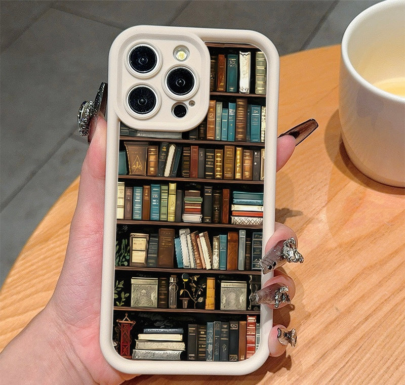 Cartoon Telefoonhoesje – Schattig Boekenkast Design van TPU