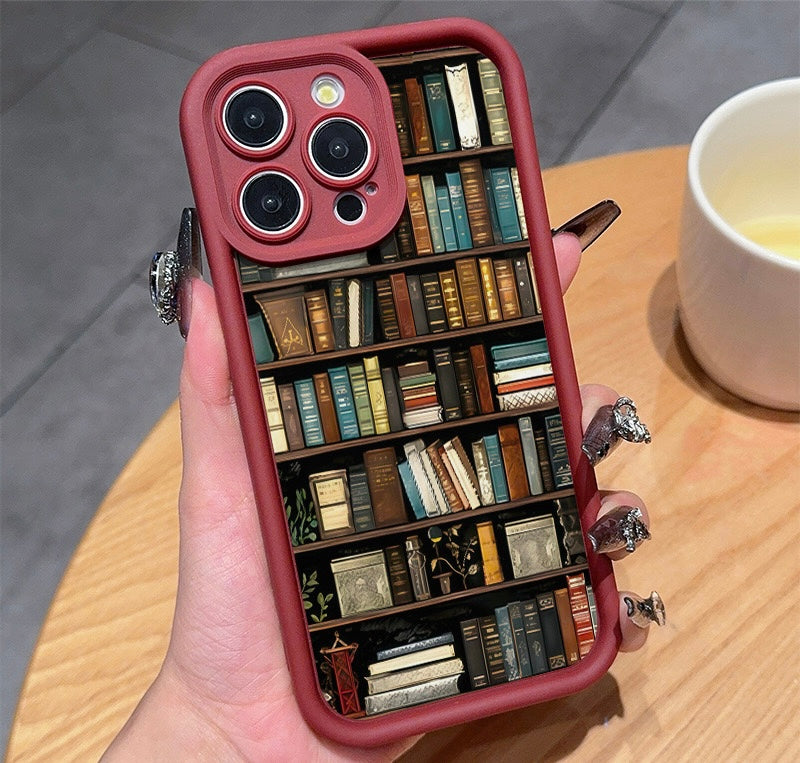 Cartoon Telefoonhoesje – Schattig Boekenkast Design van TPU