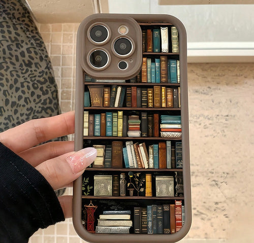 Cartoon Telefoonhoesje – Schattig Boekenkast Design van TPU