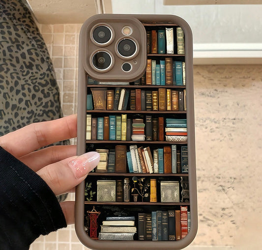 Cartoon Telefoonhoesje – Schattig Boekenkast Design van TPU