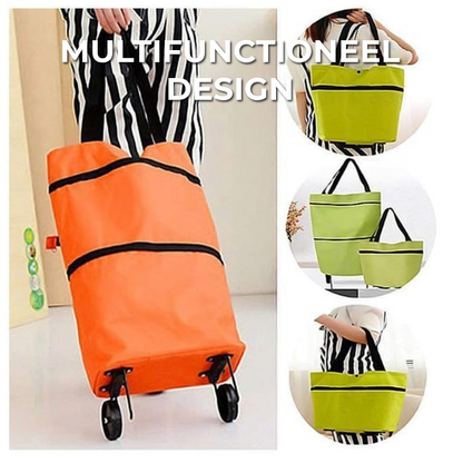 Uitzetbare Boodschappentas Op Wieltjes