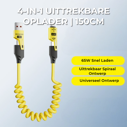 4-In-1 Uittrekbare Oplader | 150cm