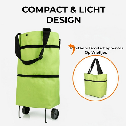 Uitzetbare Boodschappentas Op Wieltjes