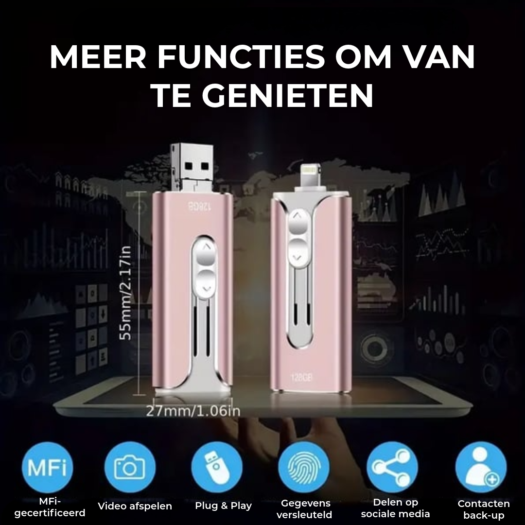 Professionele Flash Drive met USB-C adapter