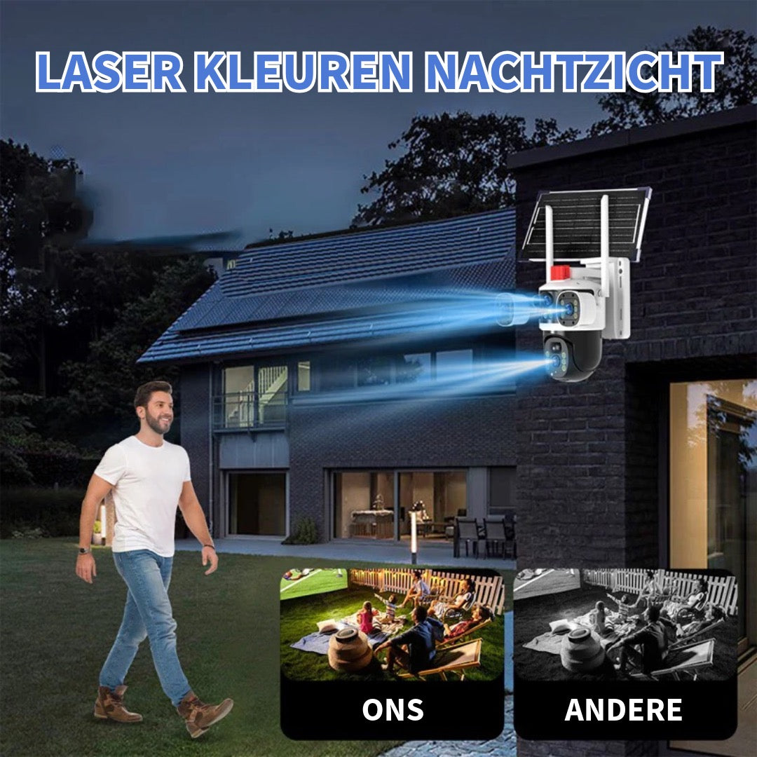 Drievoudige Lens Zonne-energie Domecamera