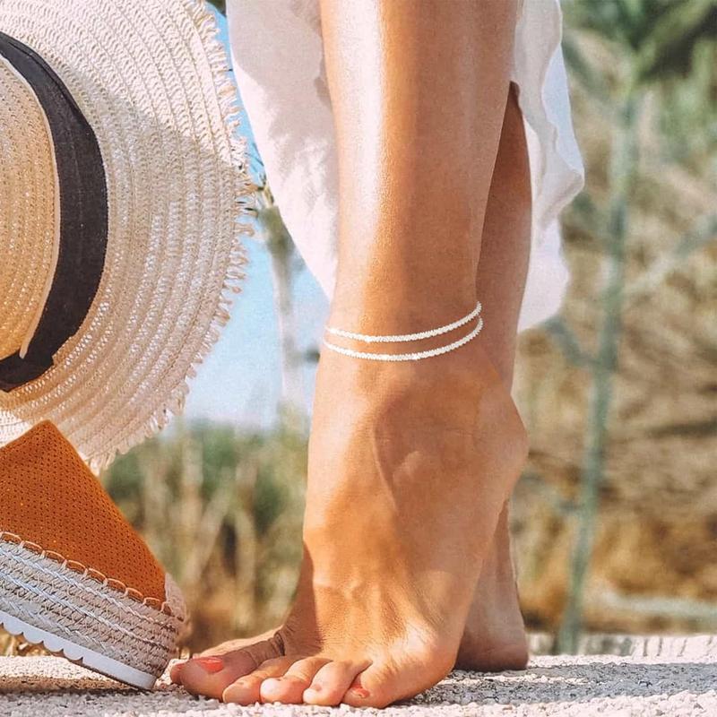 TEWIKY Fijne Gelaagde Enkelband – Waterdicht en Elegant voor Dames
