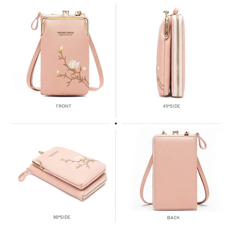 Dames Crossbody Portemonnee – Met Telefoonvak en Schouderband