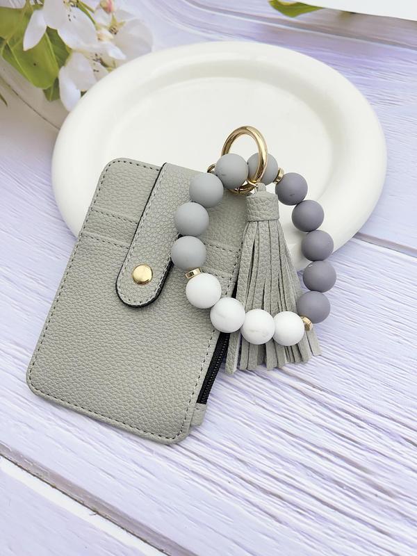 Boho Sleutelhanger met Siliconen Kralen en Tassel - Modieuze Sleutel- & Tashanger voor Vrouwen