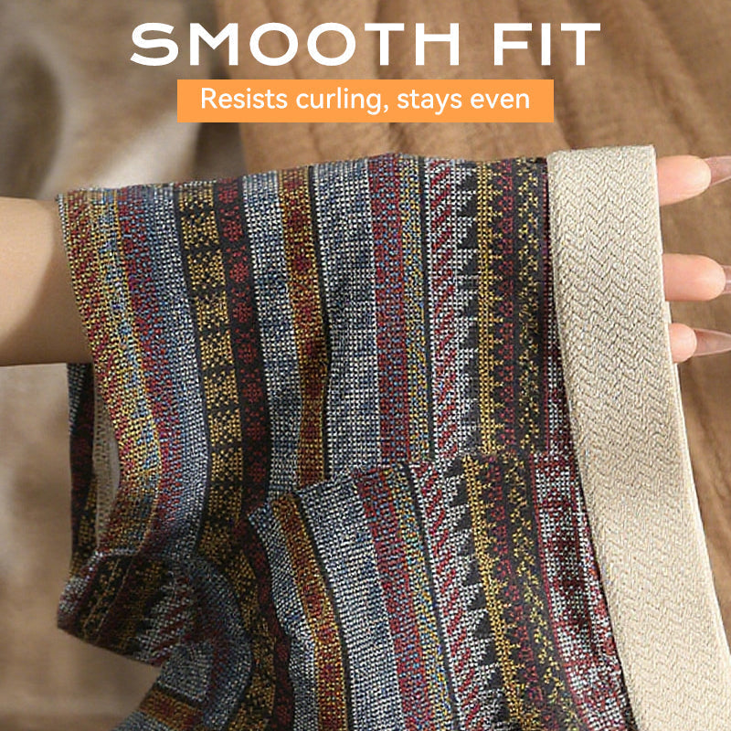 Ademende boxershorts voor heren met geometrisch patroon-1 Set（3 Stuks）