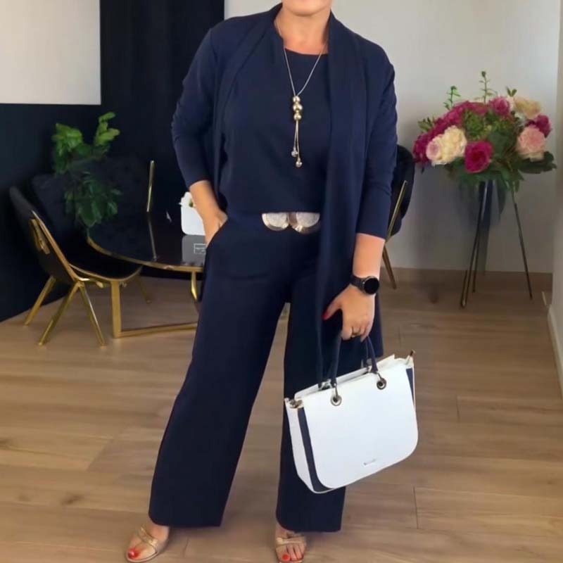 Elegante 3-delige Set met Cardigan, Top en Broek